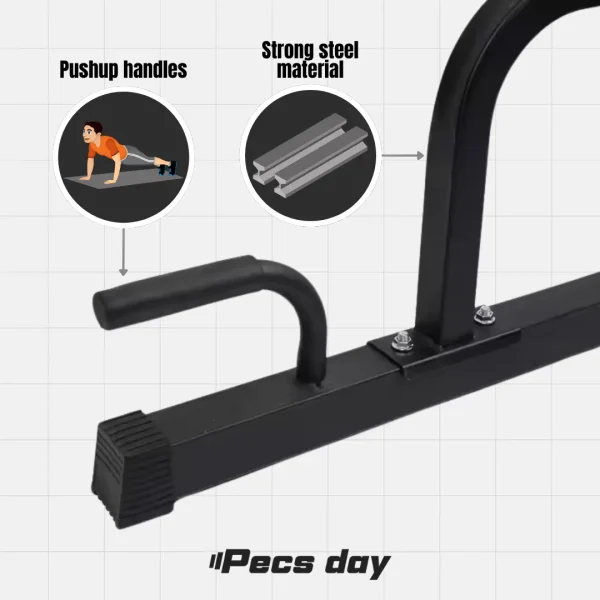 cushioned free standing pull up bar features