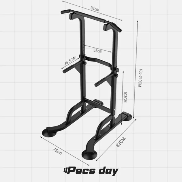 dimensions steel free standing pullup bar